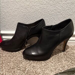 Vince Camuto Black Leather Ankle Boots